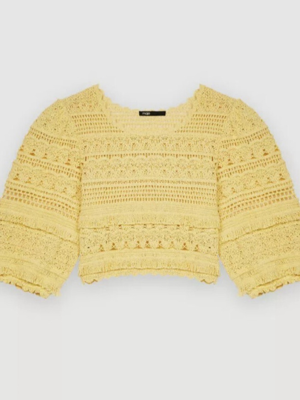 Maje Yellow Crochet Midi Two-Piece Set - Size 8 - Picture 4 of 7